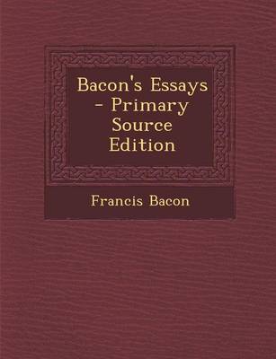 Book cover for Bacon's Essays