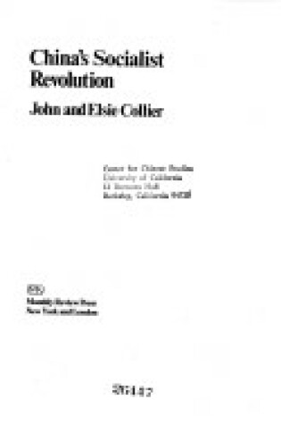 Cover of China's Socialist Revolution