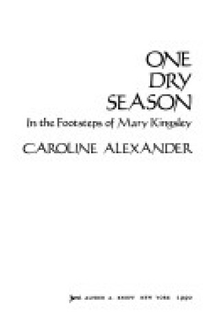 Cover of One Dry Season