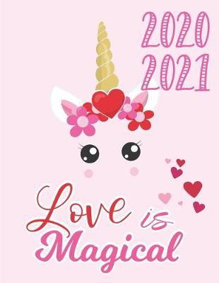 Book cover for Daily Planner 2020-2021 Valentine Unicorn 15 Months Gratitude Hourly Appointment Calendar