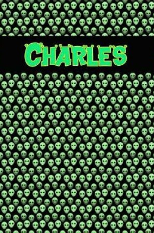 Cover of 120 Page Handwriting Practice Book with Green Alien Cover Charles