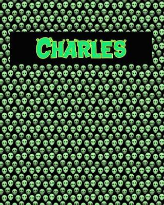 Cover of 120 Page Handwriting Practice Book with Green Alien Cover Charles