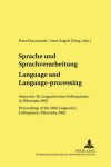 Book cover for Sprache Und Sprachverarbeitung / Language and Language-Processing