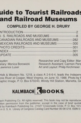 Cover of Guide to Tourist Railroads and Railroad Museums