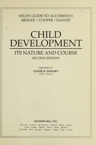 Cover of Child Development: Its Nature and Course: Study Guide