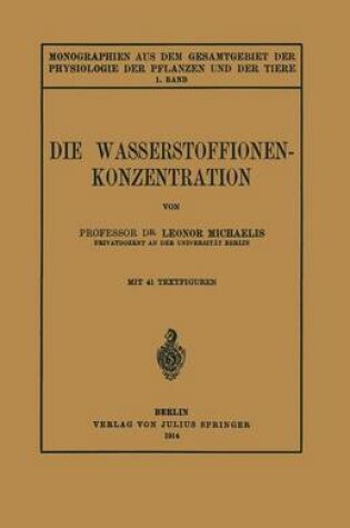 Cover of Die Wasserstoffionen-Konzentration