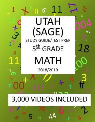 Book cover for 5th Grade UTAH SAGE, 2019 MATH, Test Prep