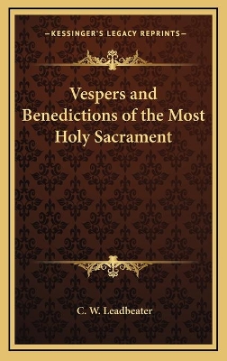 Book cover for Vespers and Benedictions of the Most Holy Sacrament