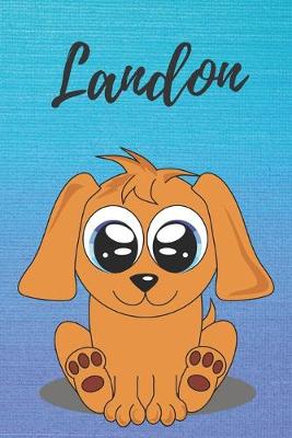 Book cover for Landon dog coloring book / notebook / journal / diary