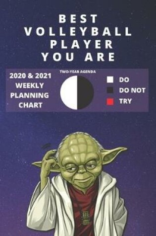 Cover of 2020 & 2021 Two-Year Weekly Planner For Best Volleyball Player Gift Funny Yoda Quote Appointment Book Two Year Daily Agenda Notebook