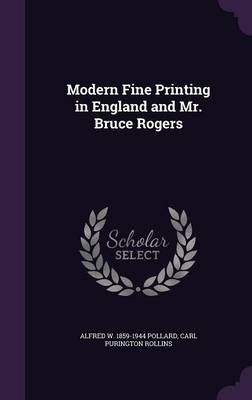 Book cover for Modern Fine Printing in England and Mr. Bruce Rogers