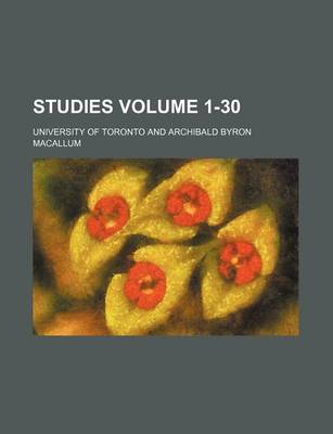 Book cover for Studies Volume 1-30