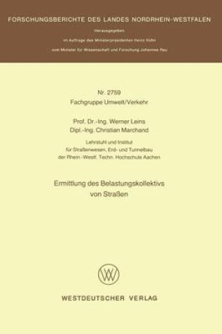 Cover of Ermittlung Des Belastungskollektivs Von Strassen