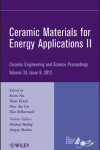 Book cover for Ceramic Materials for Energy Applications II, Volume 33, Issue 9