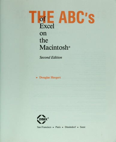 Book cover for A. B. C.'s of EXCEL