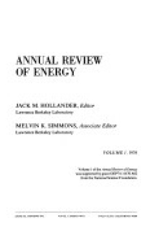 Cover of Annual Review of Energy