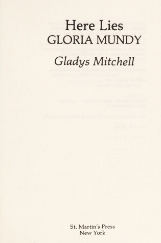 Cover of Here Lies Gloria Mundy