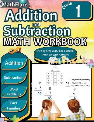 Book cover for Addition and Subtraction Math Workbook 1st Grade