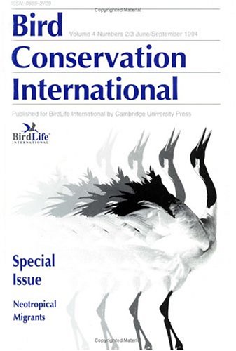 Book cover for Bird Conservation International Special Issue: Neotropical Migrants