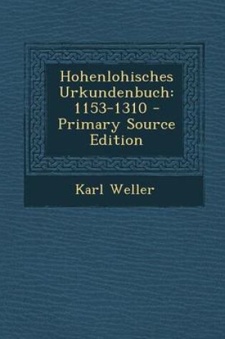 Cover of Hohenlohisches Urkundenbuch