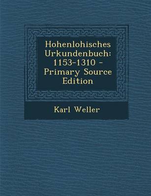 Book cover for Hohenlohisches Urkundenbuch