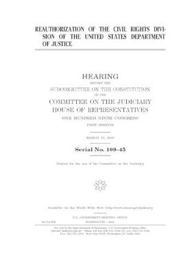 Book cover for Reauthorization of the Civil Rights Division of the United States Department of Justice