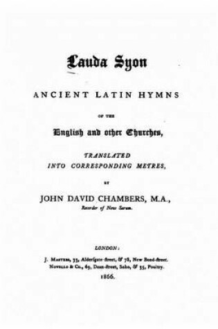 Cover of Laude Syon, Ancient Latin Hymns of the English and Other Churches