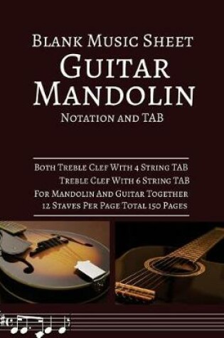 Cover of Blank Music Sheet Guitar Mandolin Nation And TAB