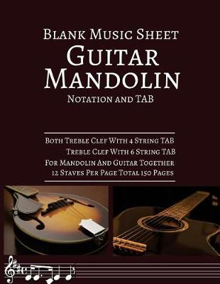 Book cover for Blank Music Sheet Guitar Mandolin Nation And TAB