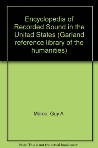 Cover of Encyclopedia of Recorded Sound in the United States