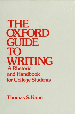 Cover of The Oxford Guide to Writing