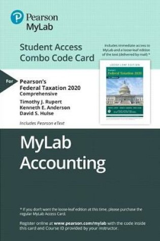 Cover of Mylab Accounting with Pearson Etext -- Combo Access Card -- For Pearson's Federal Taxation 2020 Comprehensive