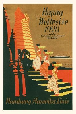 Book cover for Vintage Journal HAPAG World Cruise, Travel Poster