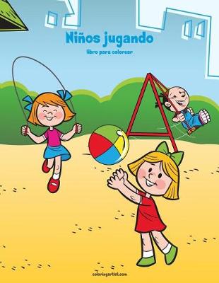 Book cover for Niños jugando libro para colorear 1