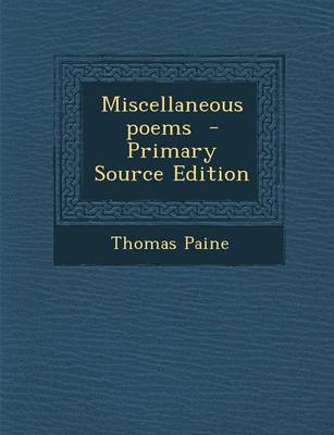 Book cover for Miscellaneous Poems