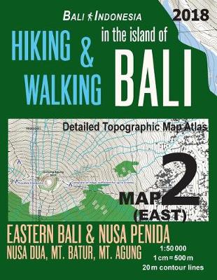 Book cover for Bali Indonesia Map 2 (East) Hiking & Walking in the Island of Bali Detailed Topographic Map Atlas 1