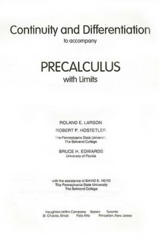 Cover of Continuity and Differentiation