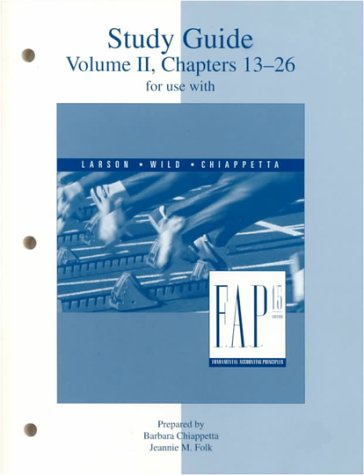 Book cover for Fundamental Accounting Principles: Study Guide Volume 2 Chapters 13-25