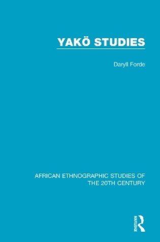 Cover of Yakö Studies