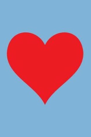 Cover of Blank Notebook - 100 Pages - Red Heart on Sky Blue