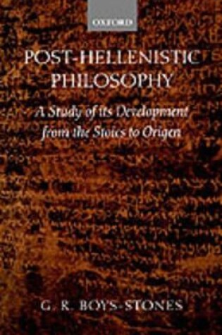 Cover of Post-Hellenistic Philosophy