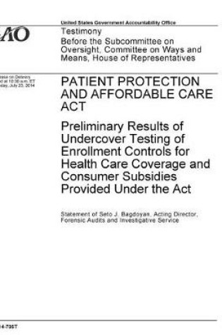Cover of Patient Protection and Affordable Care Act