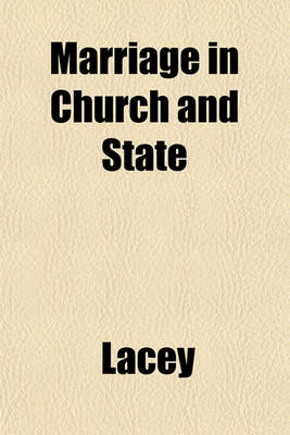 Book cover for Marriage in Church and State