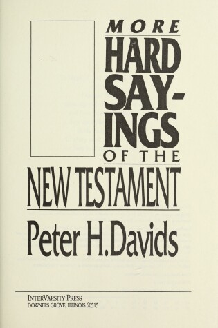 Cover of More Hard Sayings of the New Testament