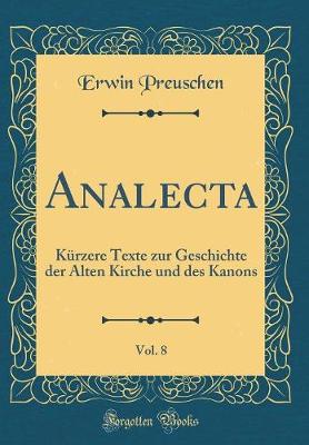 Book cover for Analecta, Vol. 8