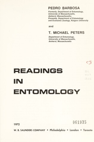 Cover of Readings in Entomology