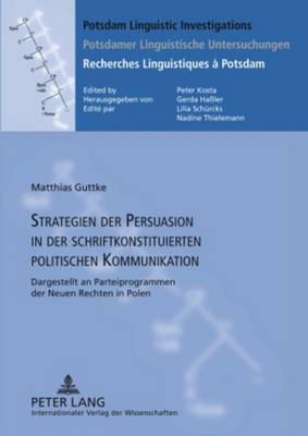 Book cover for Strategien Der Persuasion in Der Schriftkonstituierten Politischen Kommunikation