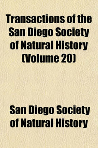 Cover of Transactions of the San Diego Society of Natural History (Volume 20)