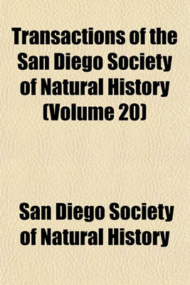 Book cover for Transactions of the San Diego Society of Natural History (Volume 20)