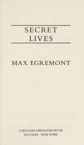 Book cover for Egremont Max : Secret Lives (Hbk)